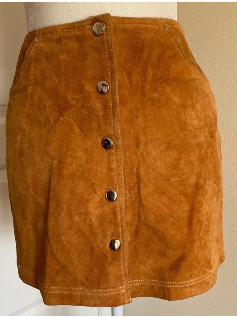 Forever 21 Suede-Look Mini Skirt in Cognac